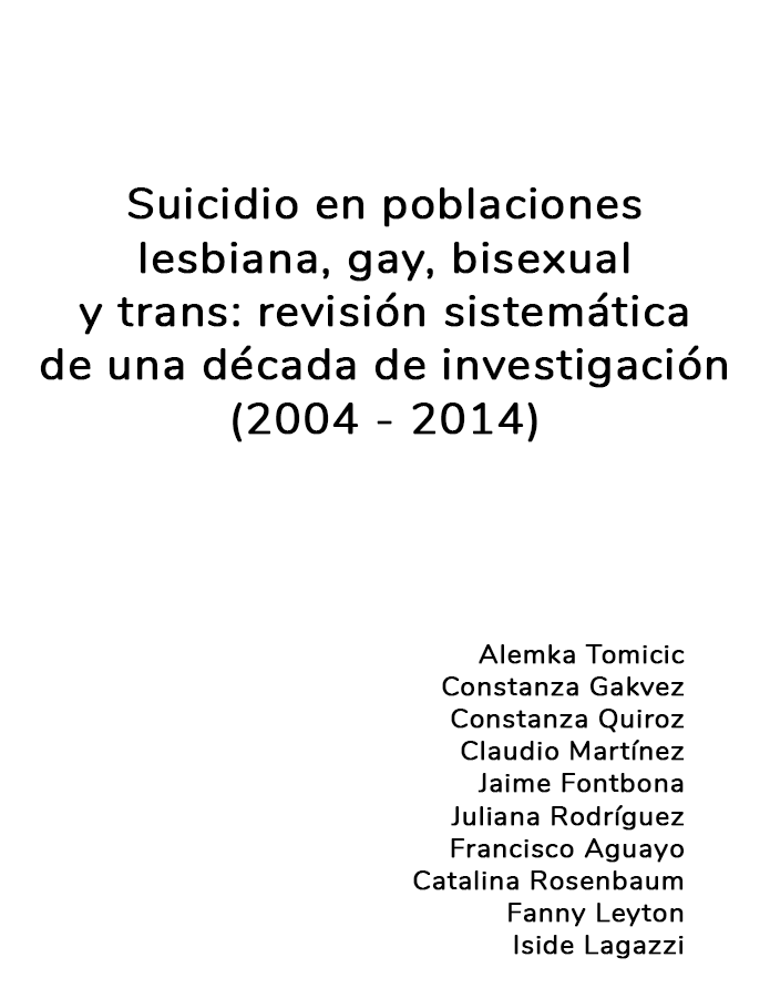 Suicidio en poblaciones lesbiana, gay, bisexual y trans: revisión sistemática de una década de investigación (2004-2014)  width=