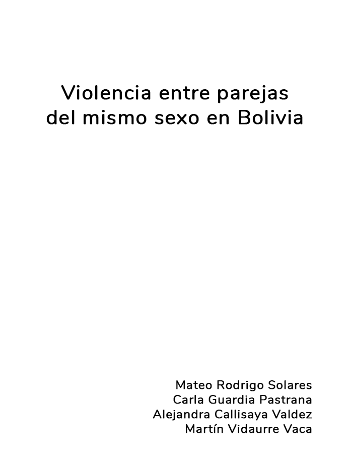 Violencia entre Parejas del Mismo Sexo en Bolivia  width=